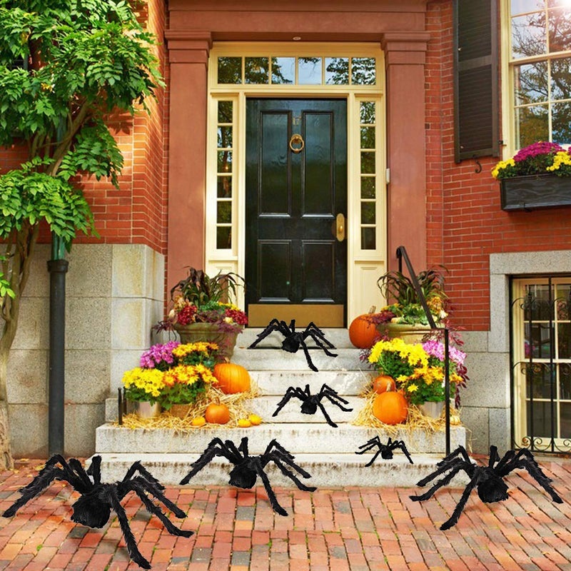 Dreampark Halloween Spider Decorations, 6 Pcs Realistic Hairy Spiders Set, Scary Spider Props for Indoor, Outdoor and Yard Creepy Decor (6 Different Sizes) - Image 2
